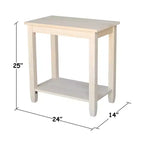 Tavolino d'appoggio solido in Parawood con ripiano inferiore, beige
