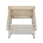 Tavolino d'appoggio solido in Parawood con ripiano inferiore, beige
