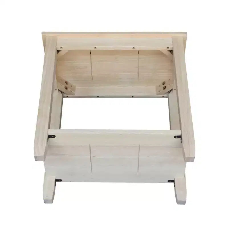 Tavolino d'appoggio solido in Parawood con ripiano inferiore, beige