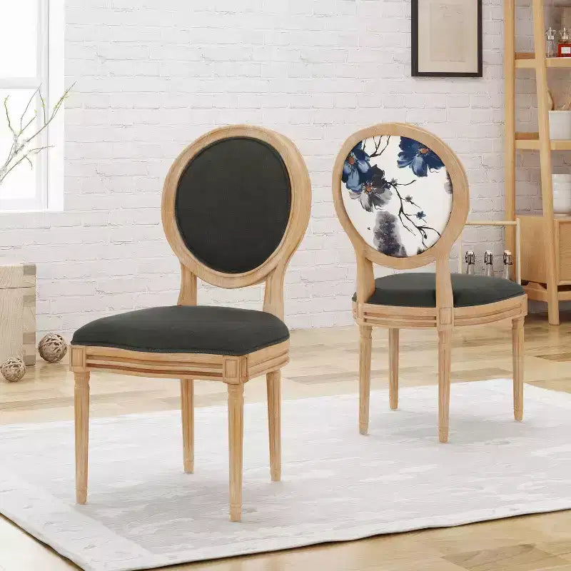 Set di 2 sedie da pranzo stile rustico